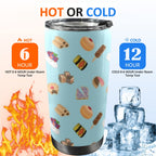 Classic Aussie Food Icons 20oz Mobile Tumbler with Lid (Black Lock) 20oz Travel Mug Australia Food Printed Offshore