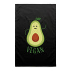 Vegan Avocado - AS Colour Tea Towel Black One Size Tea Towel Food Printed In Australia