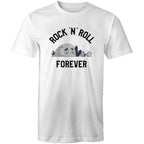 Rock And Roll Forever - Mens T-Shirt White Mens T-shirt Music Printed In Australia