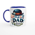 Personalise - Coolest Dad Ever - 11oz Ceramic Mug Ceramic Blue Personalised 11oz Mug customise Dad Globally Fulfilled personalise