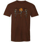 Skeleton Dance, Halloween - Mens T-Shirt Dark Chocolate Mens T-shirt Halloween Printed In Australia