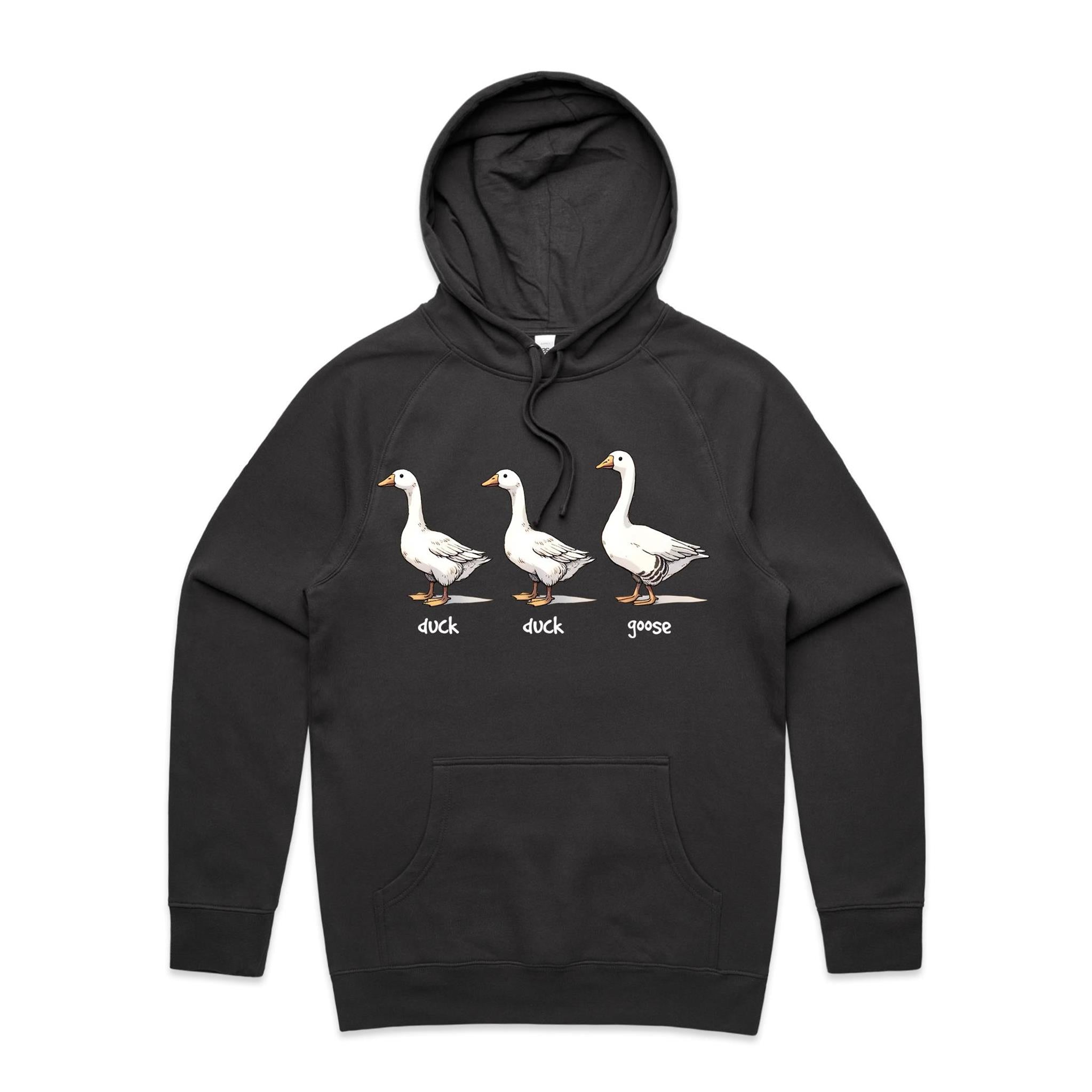 Duck Duck Goose - Mens Hoodie Coal Mens Hoodie animal Printed In Australia
