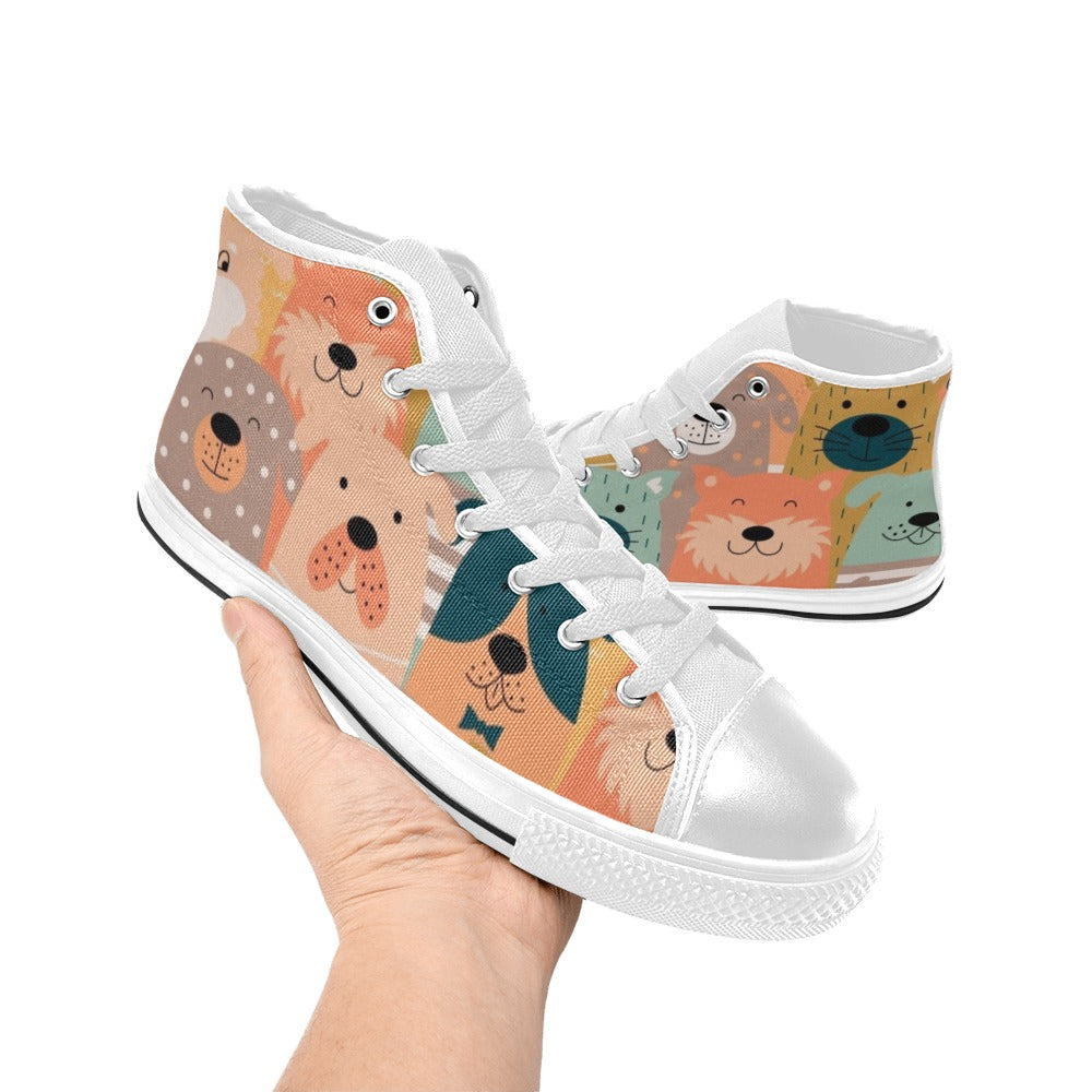 Lots Of Dogs - Kids High Top Canvas Shoes