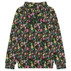 Bright Floral And Leaves Women's Full-Zip Hoodie