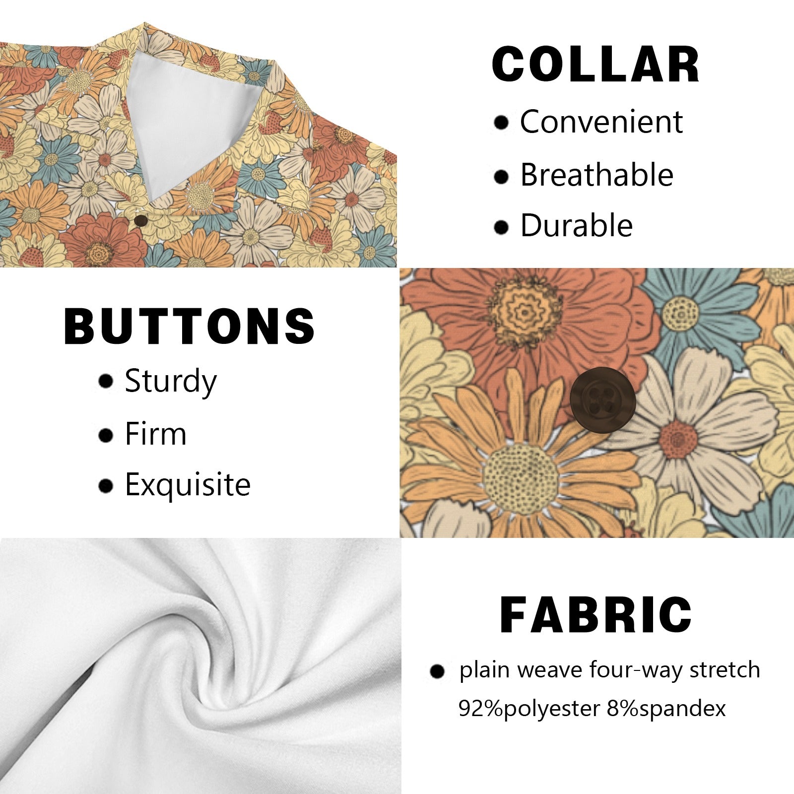 Vintage Retro Floral - Men's Hawaiian Shirt (Model T87)