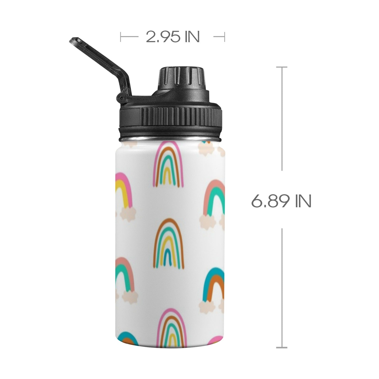 Cloud Rainbows - Kids Water Bottle with Chug Lid (12 oz) One Size Kids Water Bottle with Chug Lid Printed Offshore