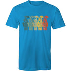 Guitar Headstocks - Mens T-Shirt Arctic Blue Mens T-shirt Music Printed In Australia