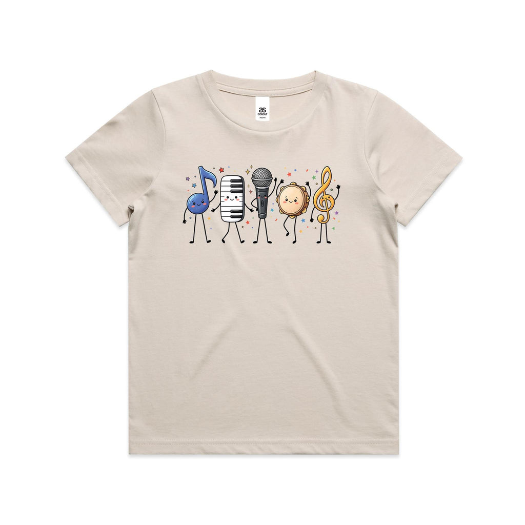 Cute Music Characters Kids AS Colour T-shirt