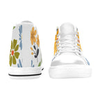 Vintage Boho Flowers Women's High Top Canvas Shoes Womens Classic High Top Shoes Plants Printed Offshore