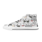 Cat Hello - Men's High Top Canvas Shoes