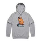 Just Be Cool, Capybara - Mens Hoodie Grey Marle Mens Hoodie animal Printed In Australia