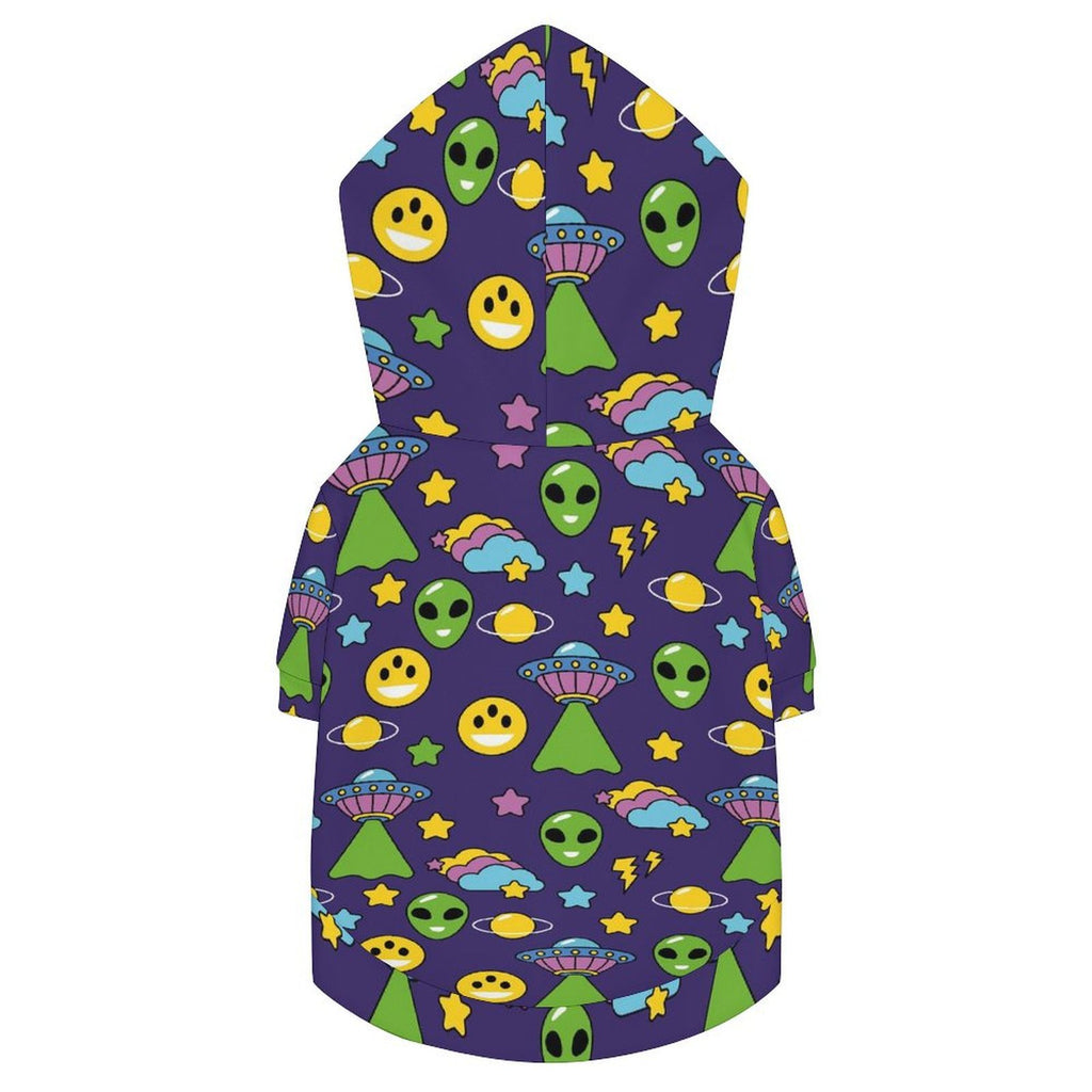 Groovy Alien And UFO Pet Hoodie (Small Size)