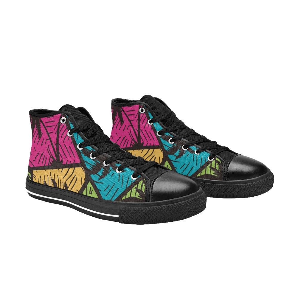 Palm Trees - Men's High Top Canvas Shoes