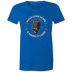 Make Some Noise - Womens T-shirt Bright Royal Womens T-shirt Music Printed In Australia