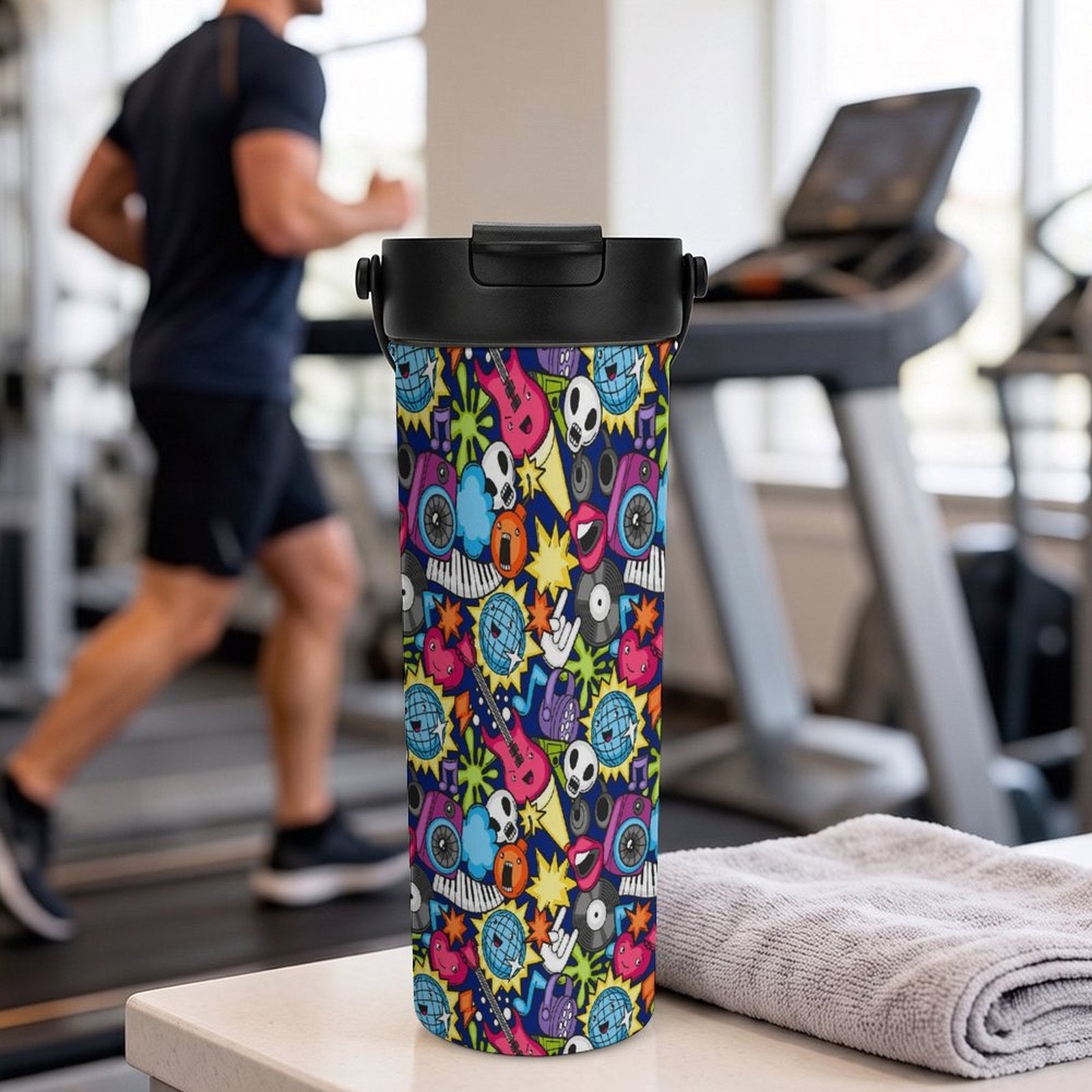 Sticker Music 20oz Tea Tumbler with Carry Handle