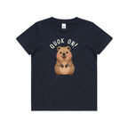 Quokka, Quok On Kid's AS Colour T-shirt Navy Kids T-shirt animal Printed In Australia