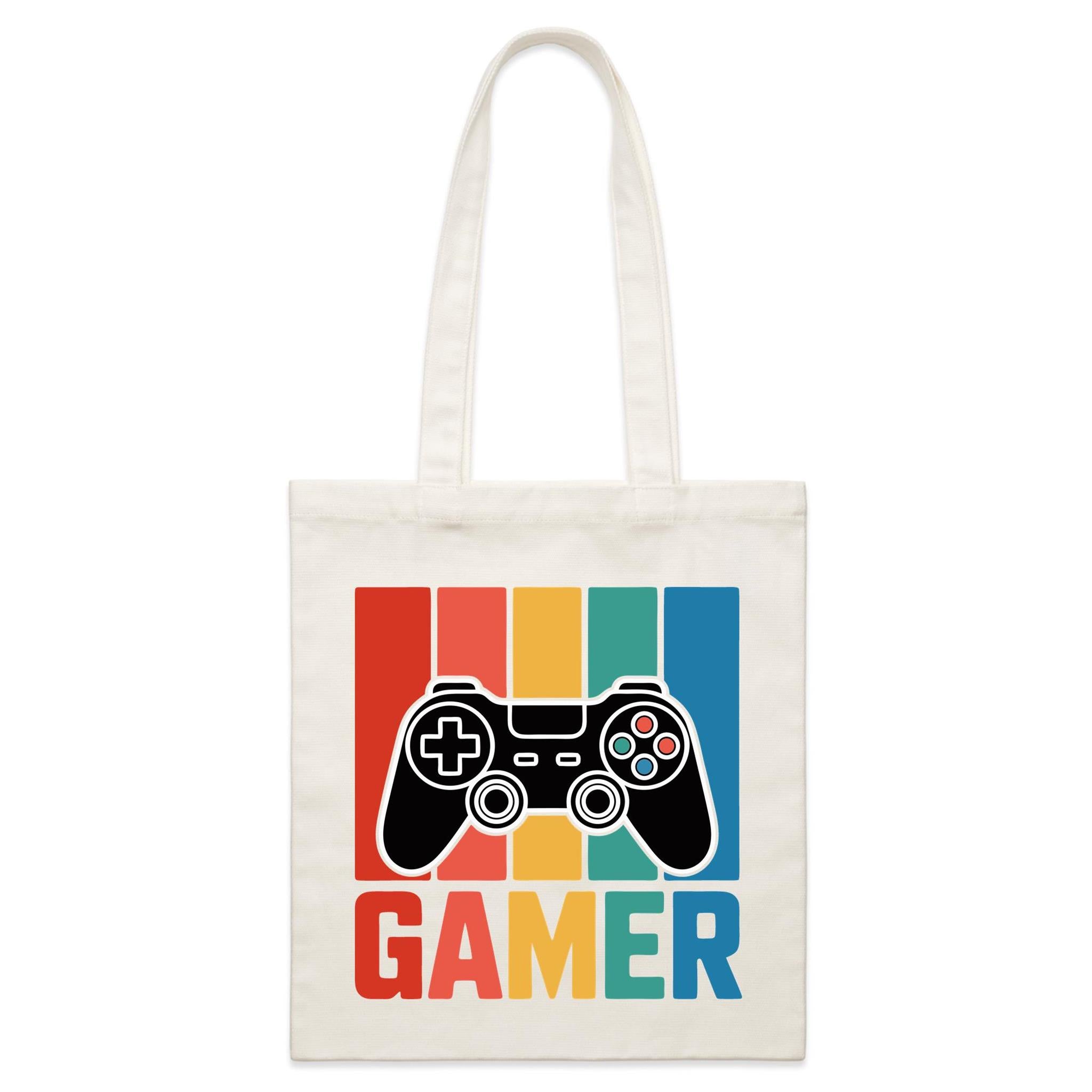 Gamer Parcel Canvas Tote Bag Default Title Small Tote Bag Games Printed In Australia