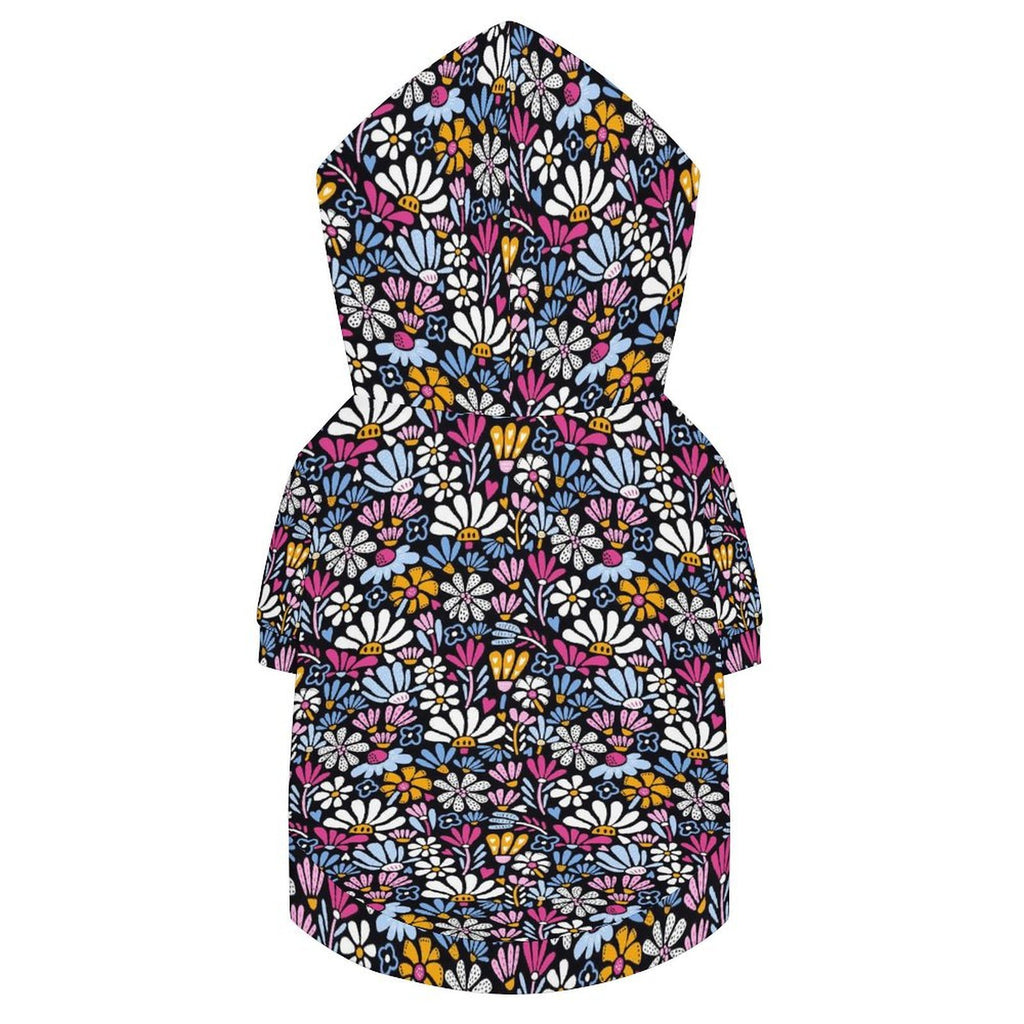 Graphic Floral Pet Hoodie (Large Size)