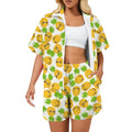 Cool Pineapples Women's Windbreaker Short Set 2XL Women's Windbreaker Short Set Food Printed Offshore