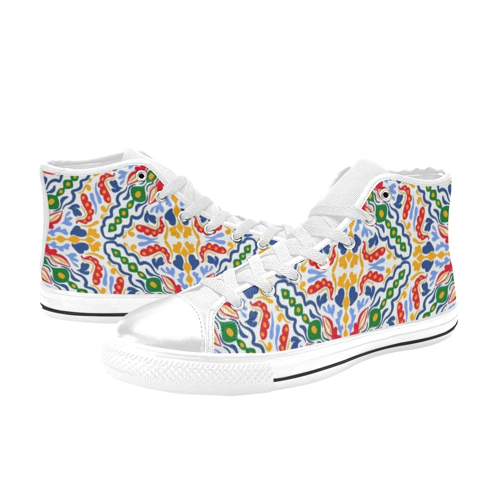 Bright Burst - Kids High Top Canvas Shoes