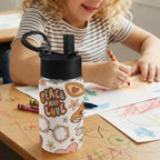 Peace And Love - 12oz Kids Water Bottle with Straw Lid