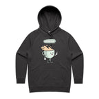 Coffee Time - Womens Hoodie Coal Womens Hoodie Coffee Printed In Australia