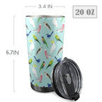 Australian Birds 20oz Mobile Tumbler with Lid (Black Lock) 20oz Travel Mug Australia Birds Printed Offshore