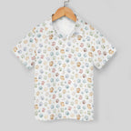 Paw Prints Kids Cotton Short Sleeve Shirt