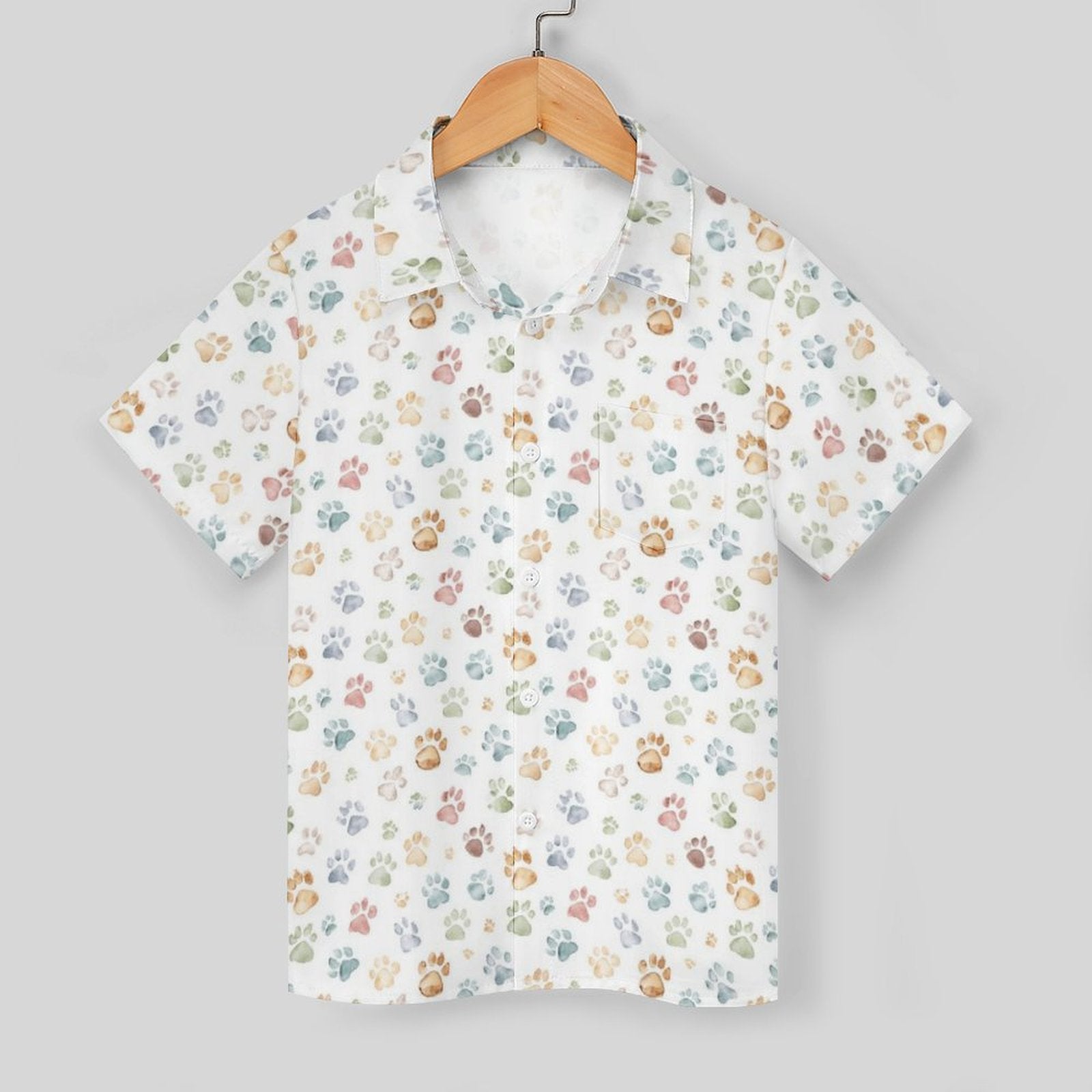 Paw Prints Kids Cotton Short Sleeve Shirt