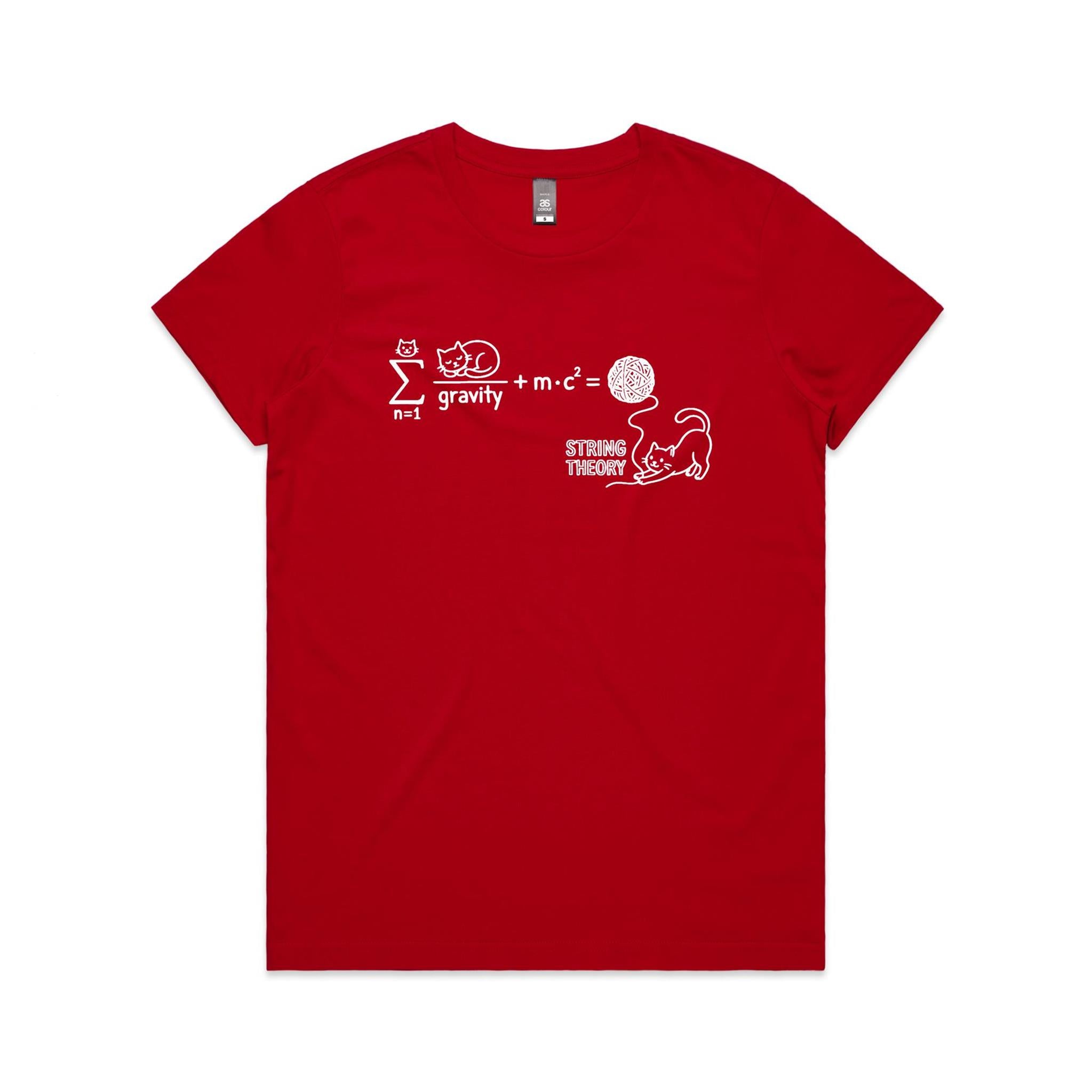 Cat String Theory Physics Women's AS Colour T-shirt