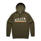 Guitar Player Evolution - Mens Hoodie Army Mens Hoodie Music Printed In Australia