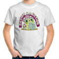 Fiction Addiction Kid's AS Colour T-shirt White Kids Youth T-shirt Printed In Australia Reading