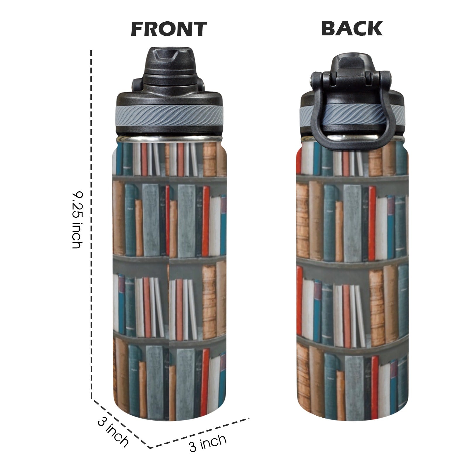 Books - Insulated Water Bottle with Dual-Use Lid (18oz) Insulated Water Bottle with Dual-Use Lid (18oz) Printed Offshore Reading