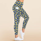 Rubber Ducks On Dark Women's High Waist Pockets Yoga Leggings