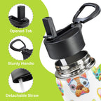 French Bulldogs 12oz Kids Water Bottle with Straw Lid