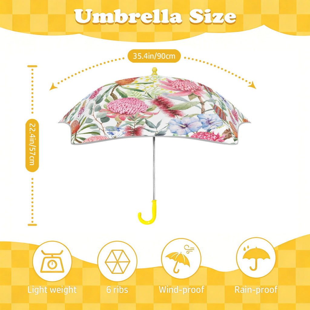 Australian Flowers Kids Safe Round Corner Umbrella Kids Safe Round Corner Umbrella Plants Printed Offshore
