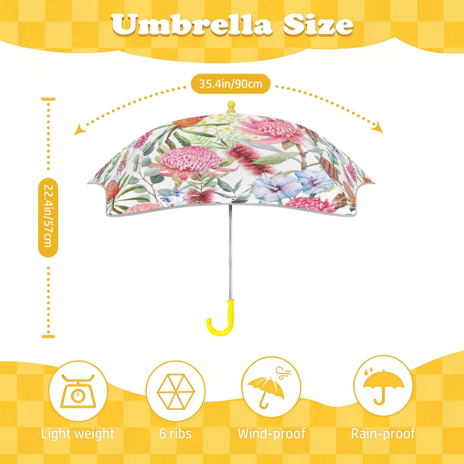 Australian Flowers Kids Safe Round Corner Umbrella Kids Safe Round Corner Umbrella Plants Printed Offshore