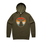 UFO, Retro Stripes - Mens Hoodie Army Mens Hoodie Printed In Australia Sci Fi