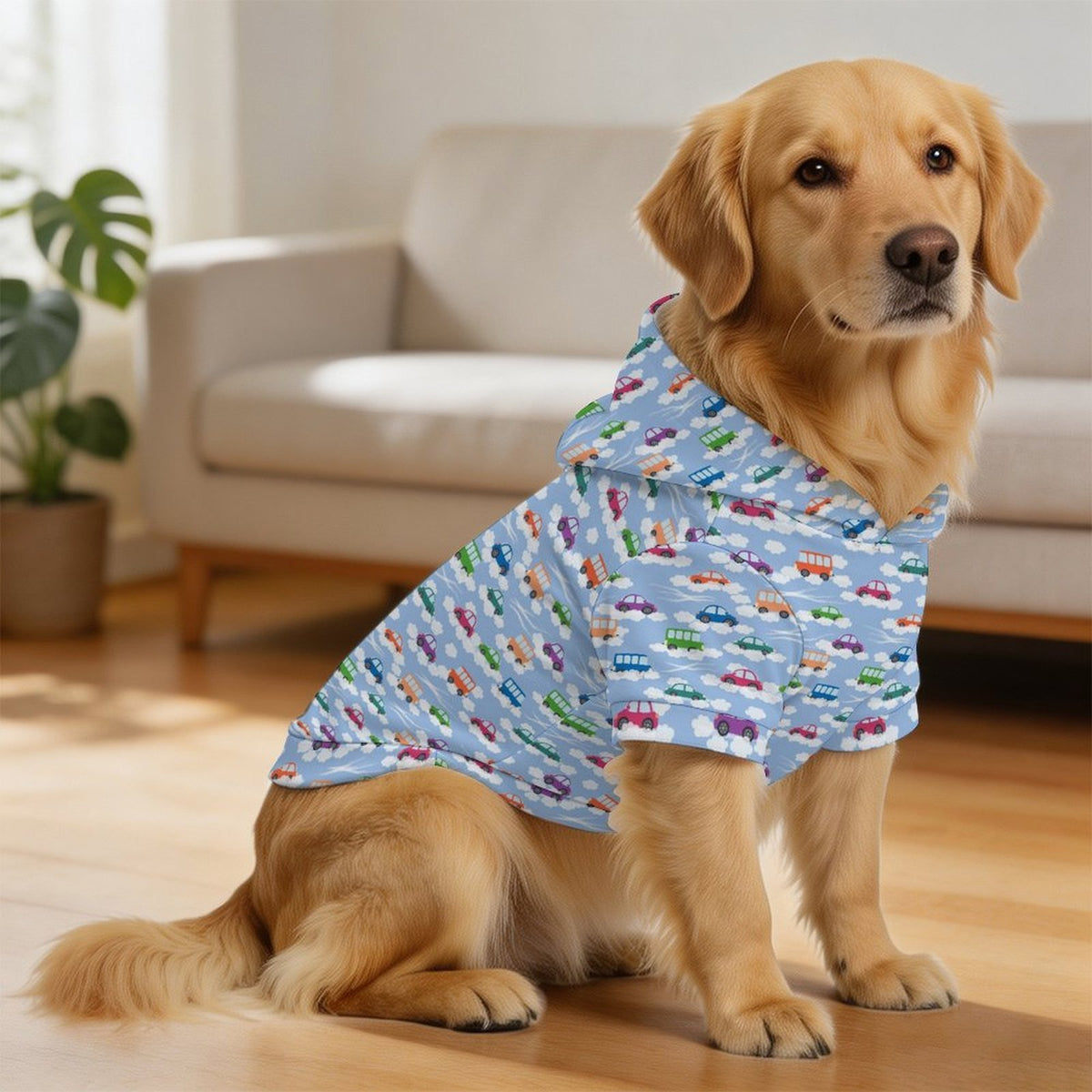 Colourful Cars Pet Hoodie (Large Size)