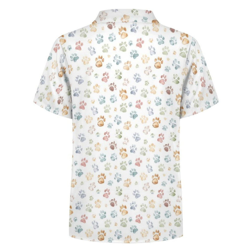 Paw Prints Kids Cotton Short Sleeve Shirt
