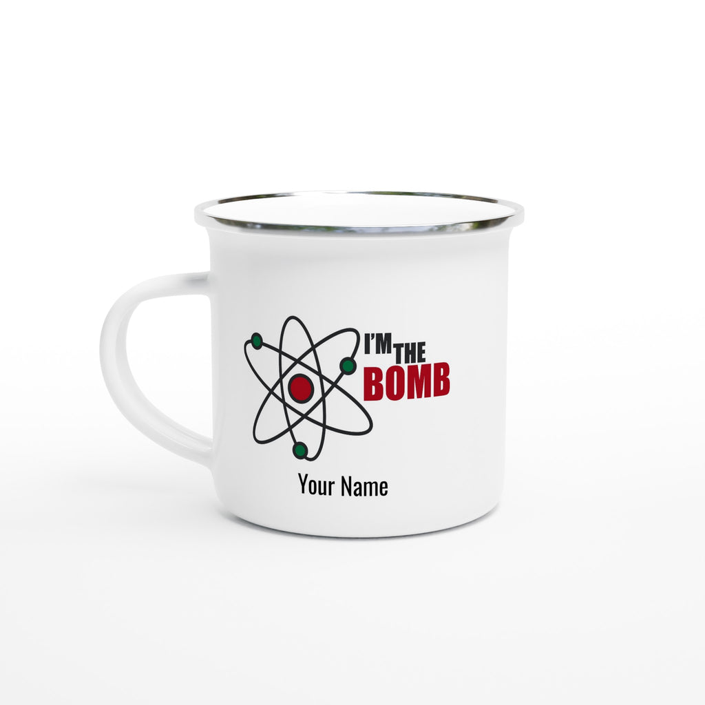 Personalised Mug - I'm The Bomb, Atom - White 12oz Enamel Mug Default Title Personalised Enamel Mug customise Globally Fulfilled Name Personalise Science