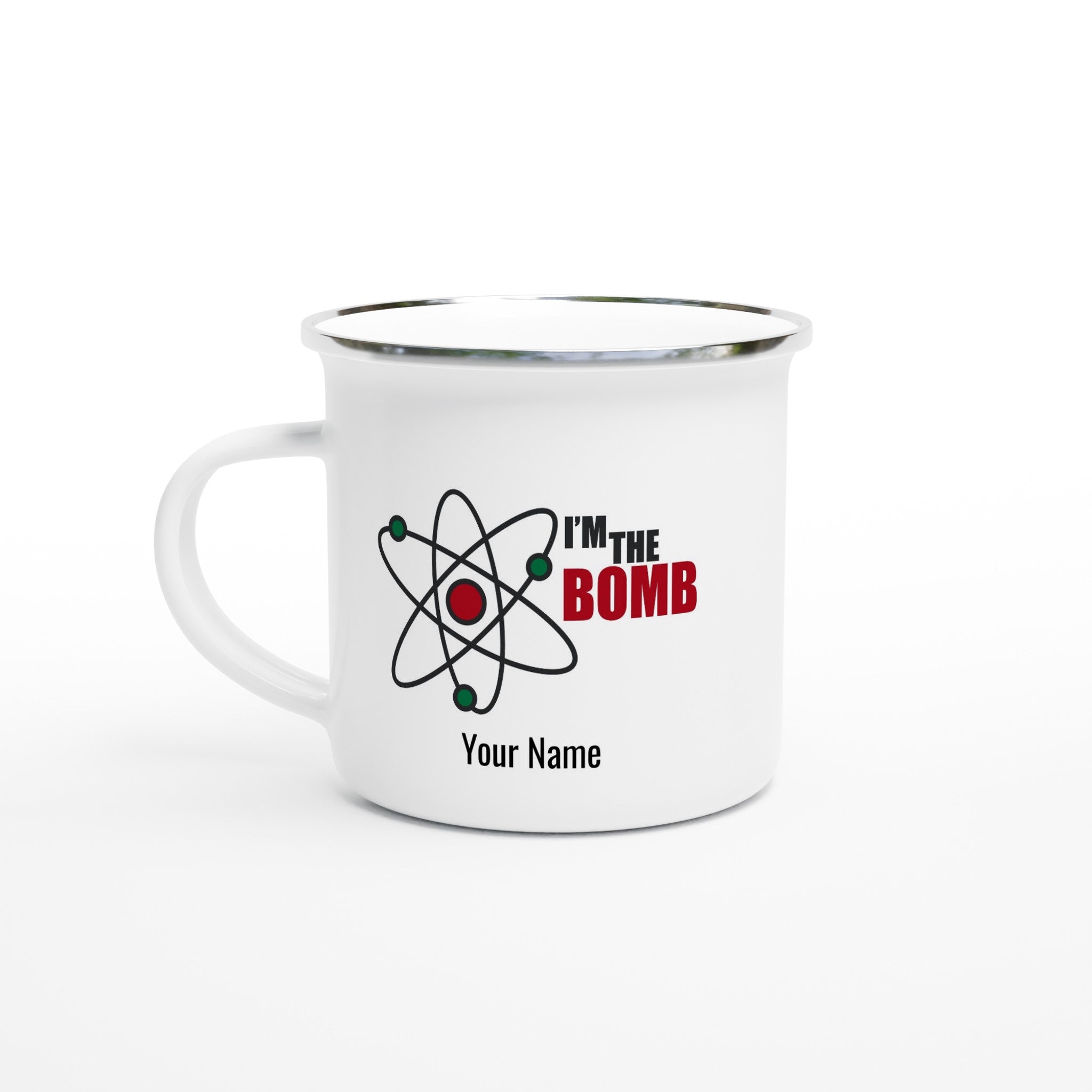 Personalised Mug - I'm The Bomb, Atom - White 12oz Enamel Mug Default Title Personalised Enamel Mug customise Globally Fulfilled Name Personalise Science