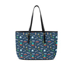 UFO's And Aliens PU Leather Tote Bag Large One Size Leather Tote Bag-Large Printed Offshore Sci Fi