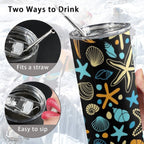 Starfish And Shells - 20oz Tall Skinny Tumbler with Lid and Straw