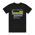 Periodic Table, Can I Lick It Men's AS Colour T-shirt Black Mens T-shirt Printed In Australia Science