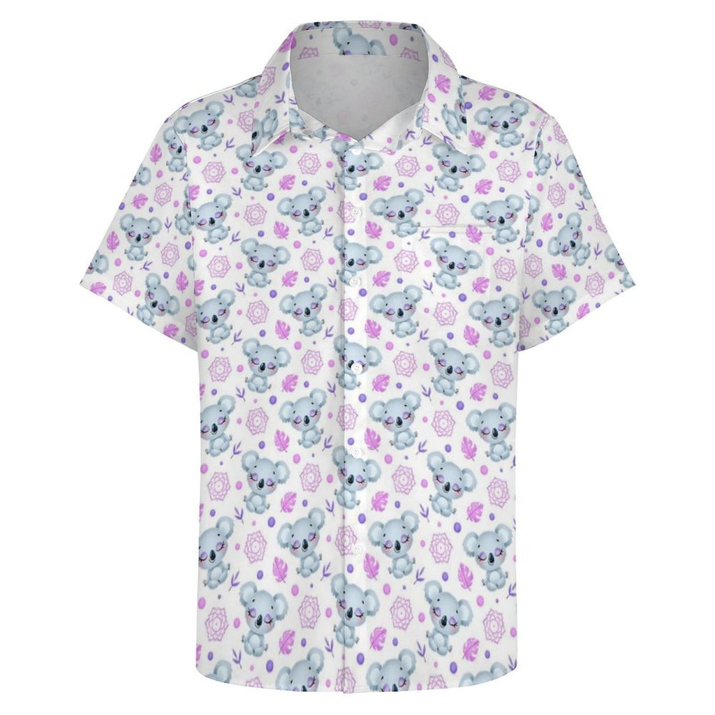 Zen Koala Women's Short-Sleeve Button Up Shirt