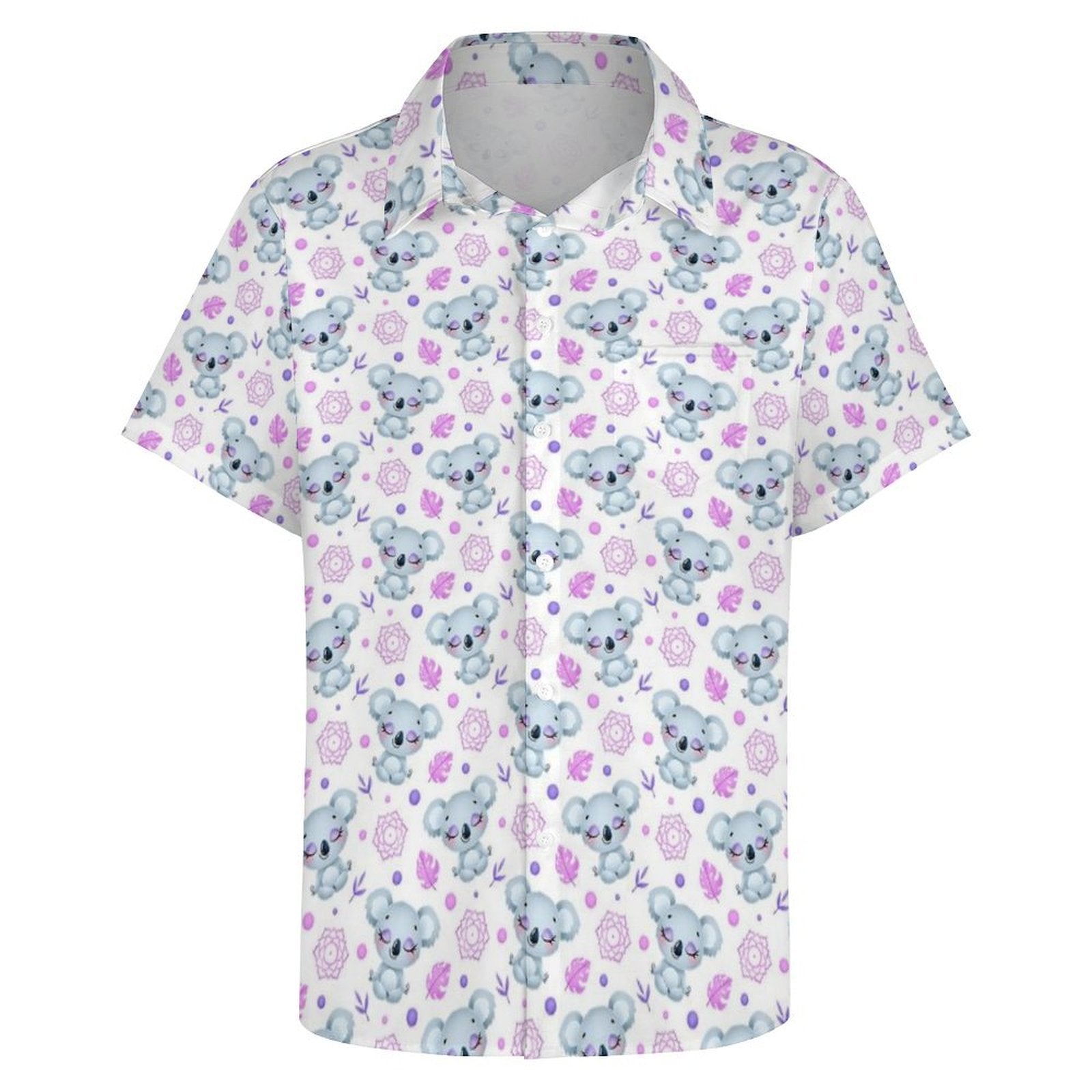 Zen Koala Women's Short-Sleeve Button Up Shirt