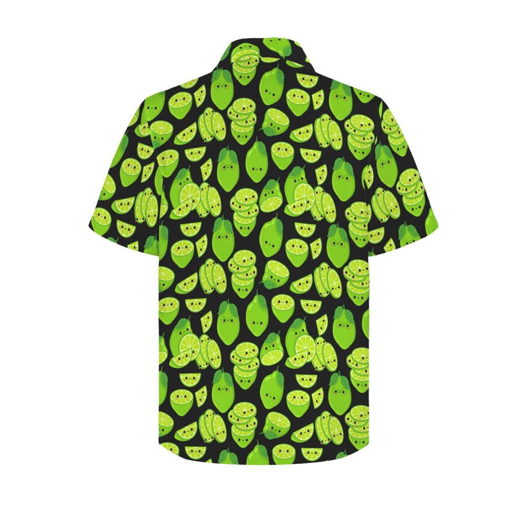 Cute Limes Men's Short Sleeve Hawaiian Shirt Men's Hawaiian Shirt (New) Food Printed Offshore