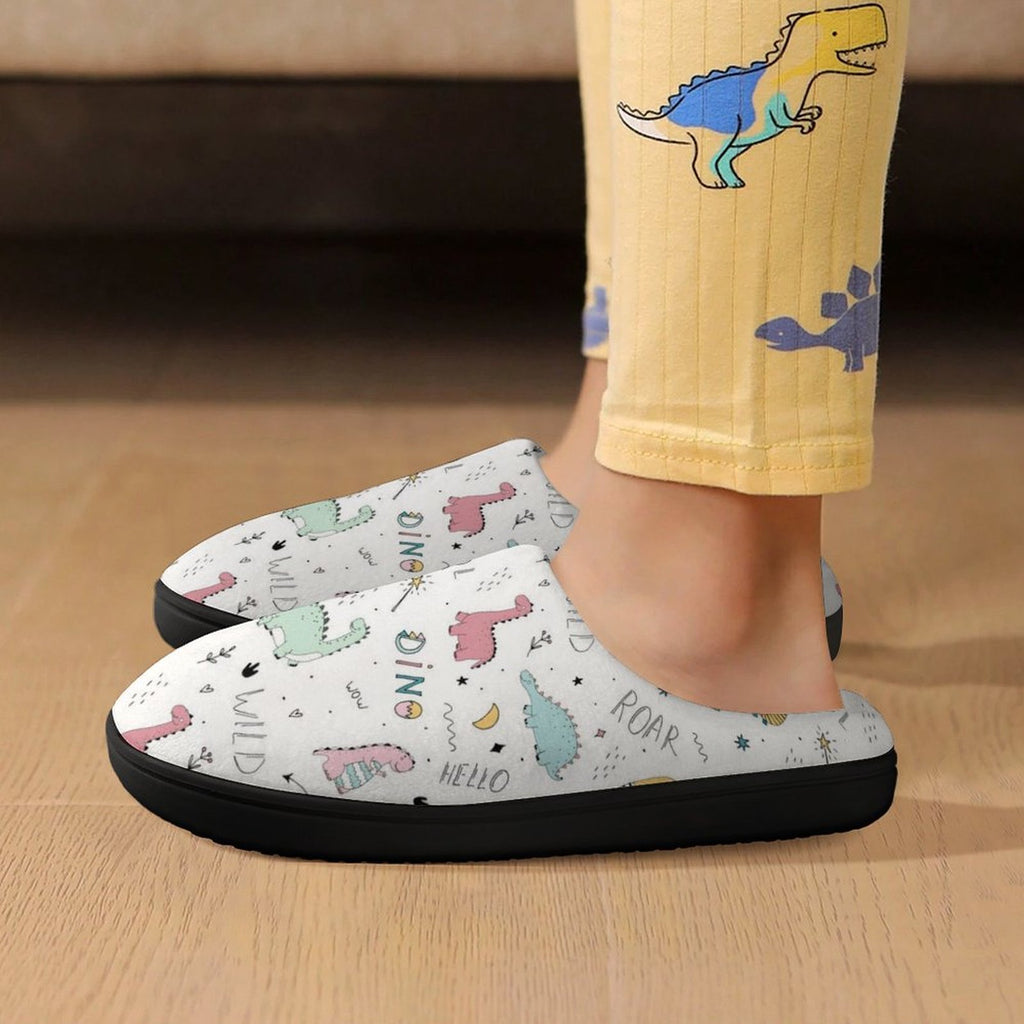 Quirky Dinosaurs Kids Cotton Slippers Kids Cotton Slippers Printed Offshore