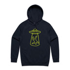 Alien Abduction, UFO - Mens Hoodie Navy Mens Hoodie Printed In Australia Sci Fi